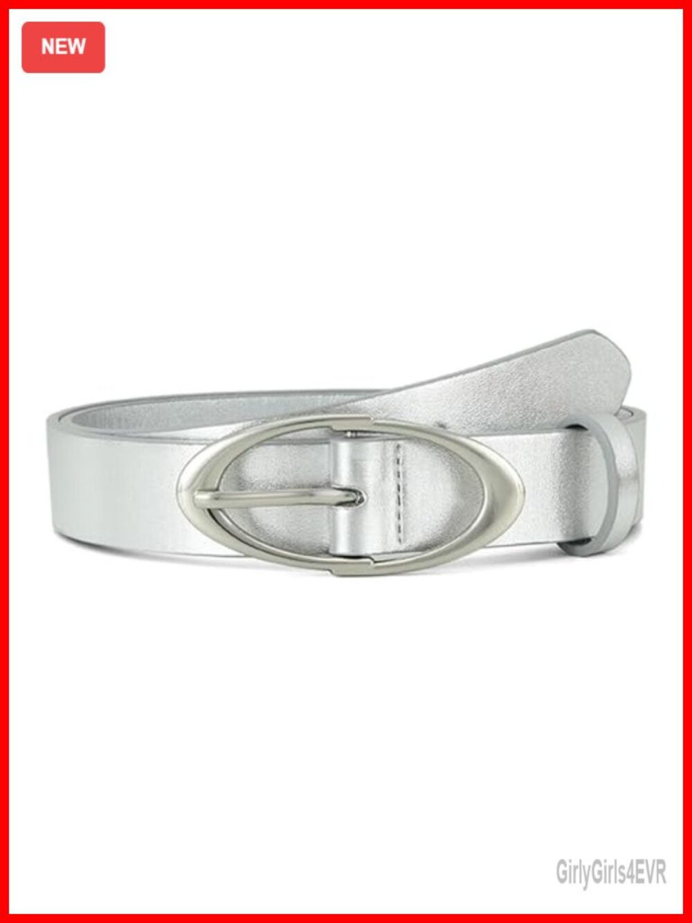 Faux Leather Belt for Jeans Oval Buckle Waist Belt Women